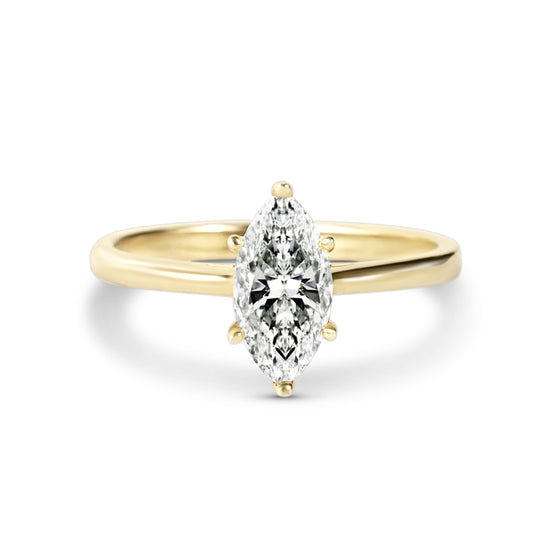 Anello Solitario Iris 1 ct Moissanite Taglio Marquise
