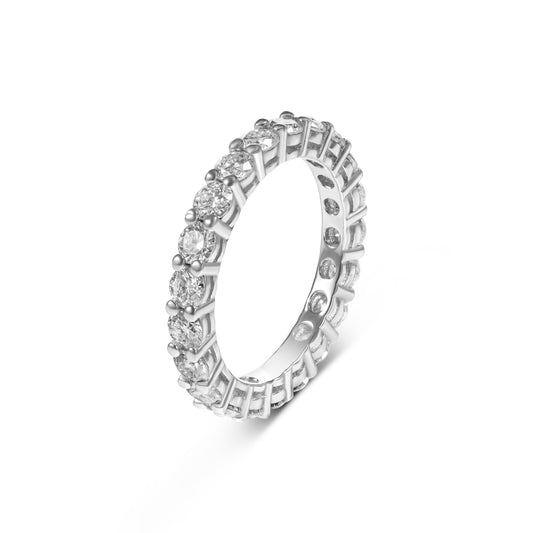 Anello Psyche Eternity 2.2 ct Fede Fascia Intera Moissanite