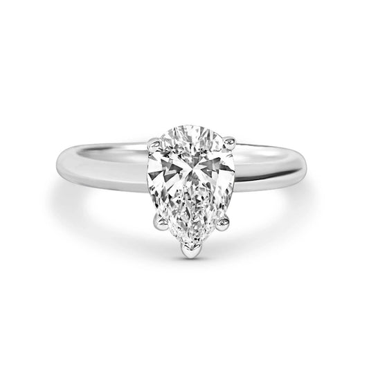 Anello Solitario Alma 2 ct Moissanite Taglio Pera - Alter Luxe - Alter Luxe - Argento 925 - Oro - 54mm circonferenza - Anello Fidanzamento, Fede Matrimonio, Anniversario, Regalo - 