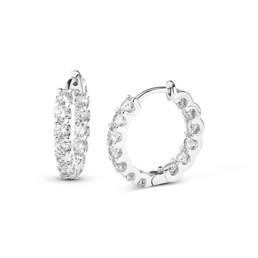 Orecchini Celeste Cerchi Hoops 2.6 ct Moissanite - Alter Luxe - Alter Luxe - Argento 925 - Oro - Regalo Anniversario e Matrimonio e Compleanno - 